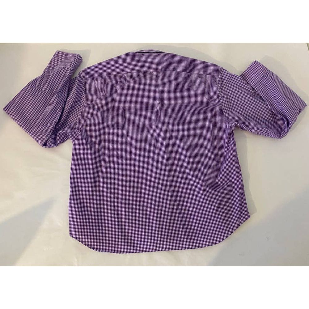 Las Olas Glam Button Down Shirt Purple Checkered Red Hat - Size Medium - Picture 5 of 7